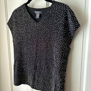 Banana Republic Black Embroidered Sleeveless Top